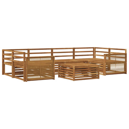 Outdoor Sofa Set 7 pcs Natural Solid Acacia Wood