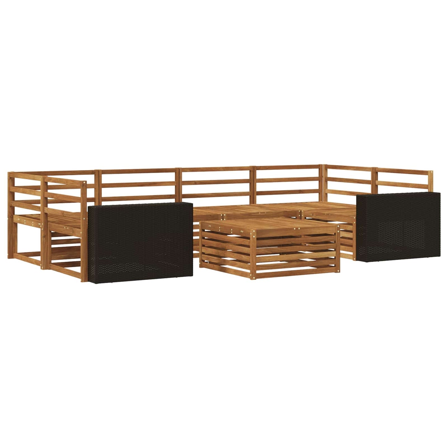 Outdoor Sofa Set 7 pcs Natural Solid Acacia Wood