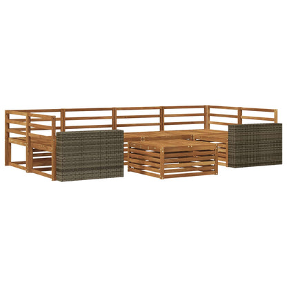 Outdoor Sofa Set 7 pcs Natural Solid Acacia Wood