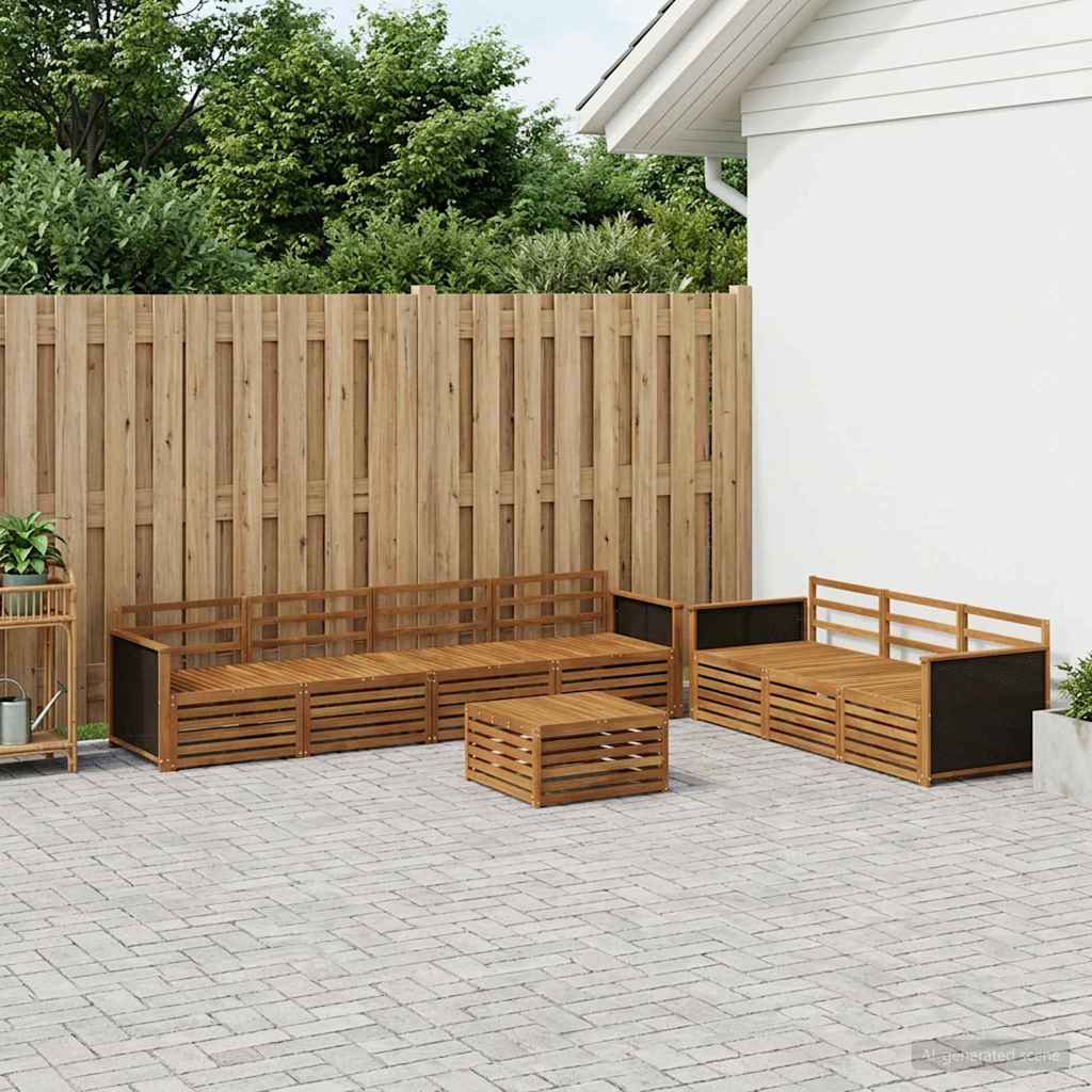 Outdoor Sofa Set 8 pcs Natural 79 x 79 x 37 cm
