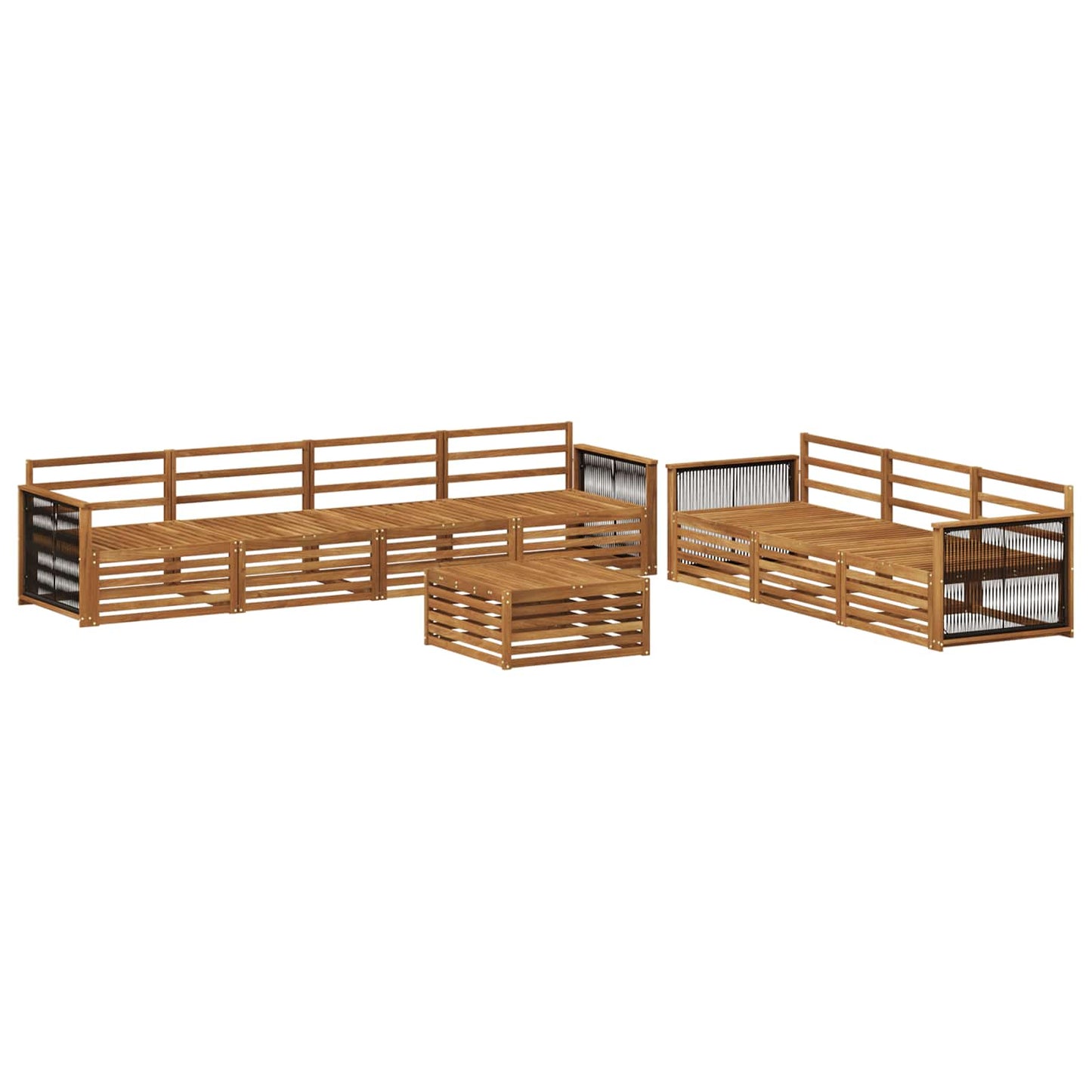 Outdoor Sofa Set 8 pcs Natural Solid Acacia Wood