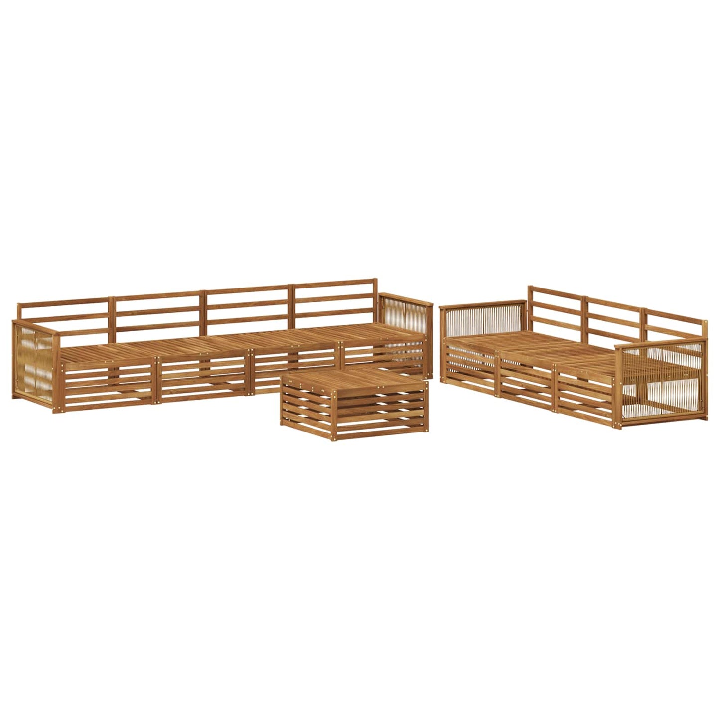 Outdoor Sofa Set 8 pcs Natural Solid Acacia Wood