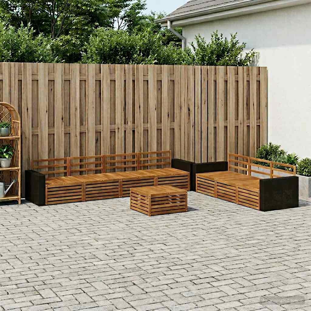 Outdoor Sofa Set 8 pcs Natural 79 x 79 x 37 cm