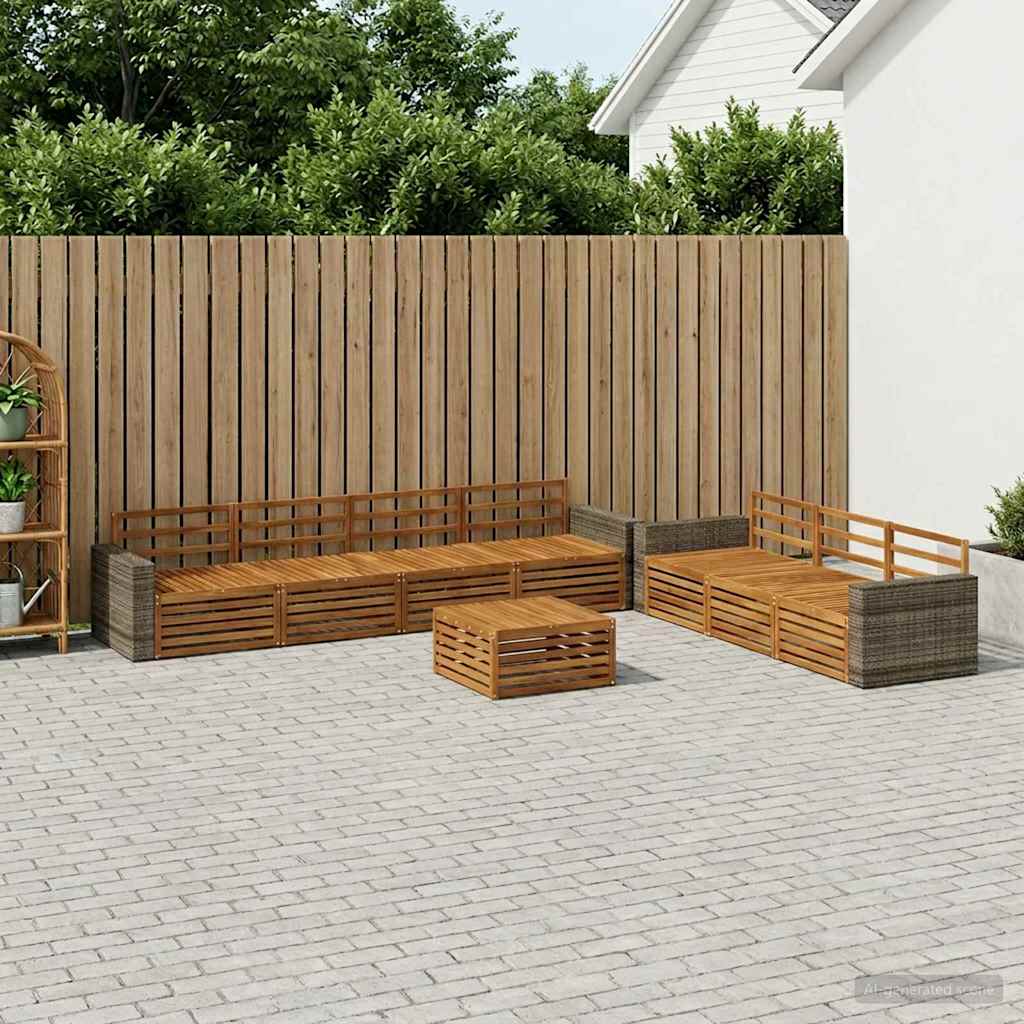 Outdoor Sofa Set 8 pcs Natural 79 x 79 x 37 cm