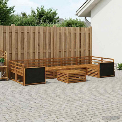 Outdoor Sofa Set 8 pcs Natural Solid Acacia Wood
