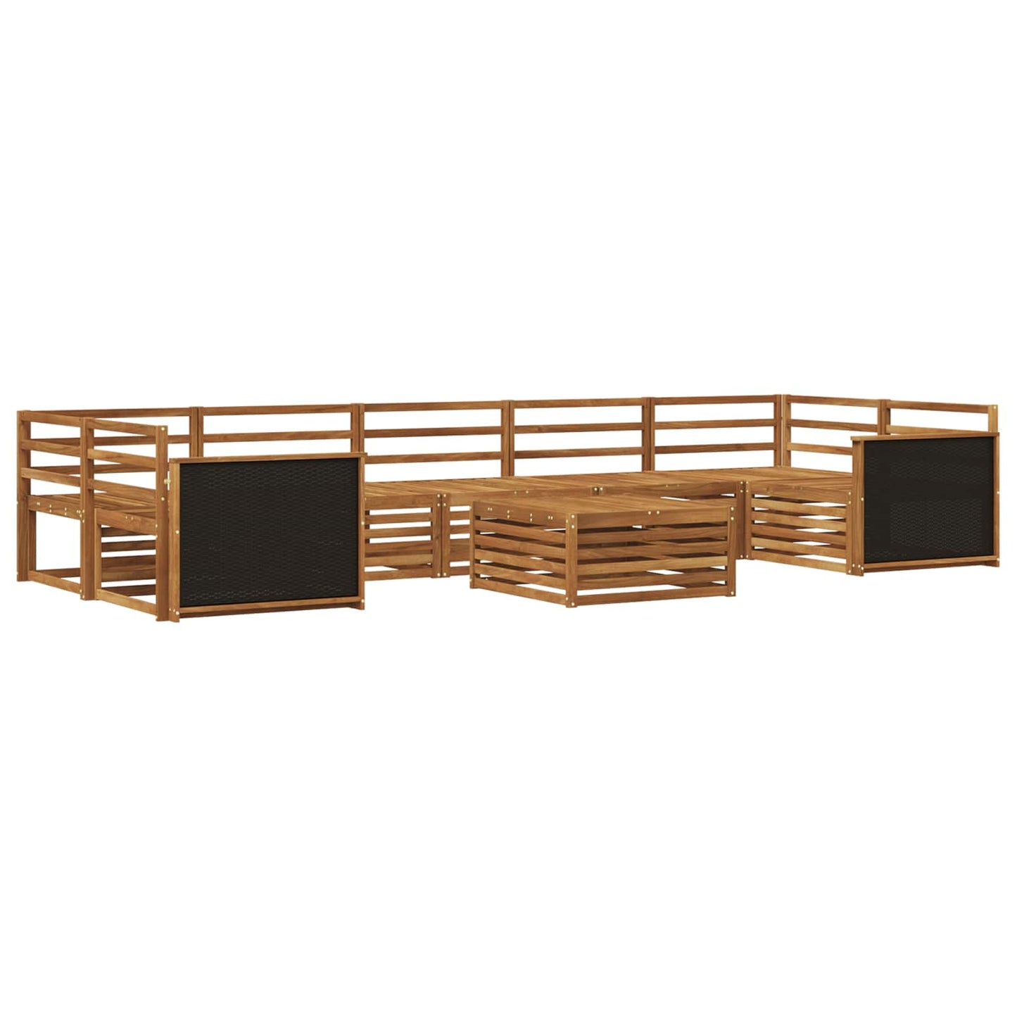 Outdoor Sofa Set 8 pcs Natural Solid Acacia Wood