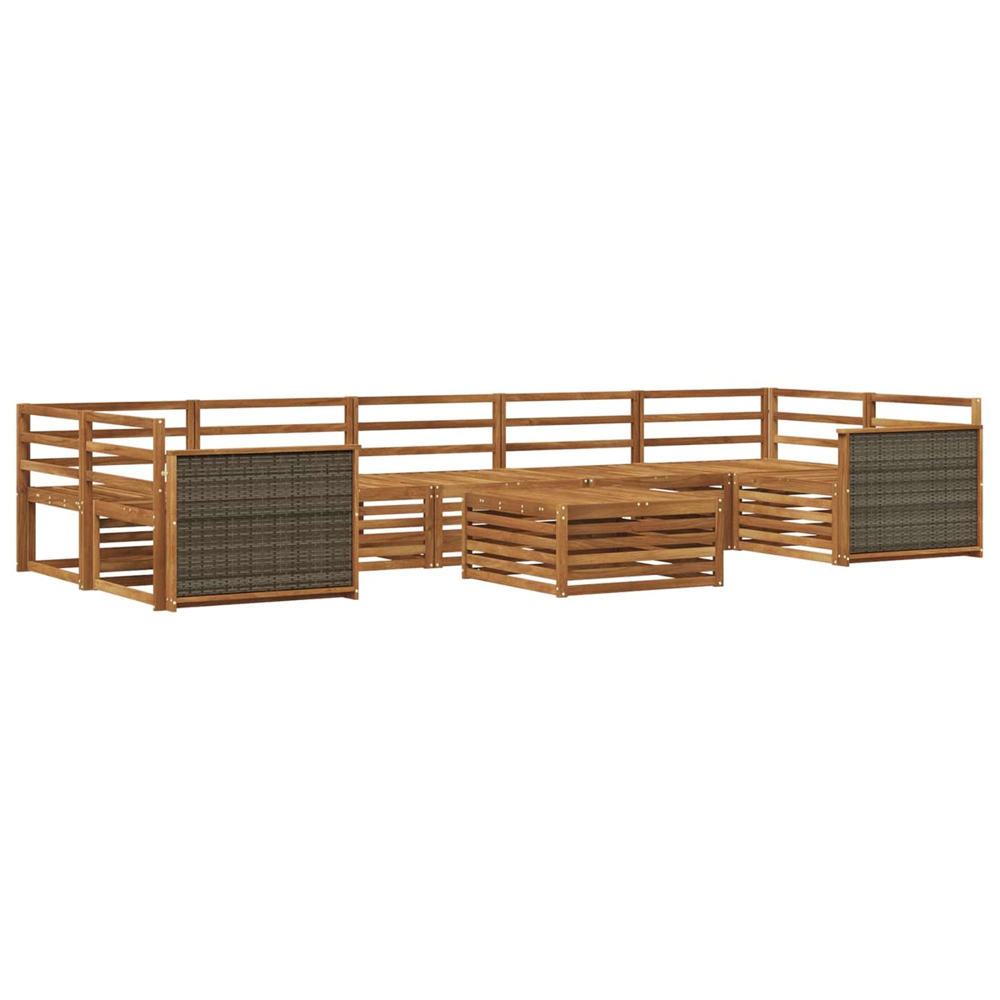 Outdoor Sofa Set 8 pcs Natural Solid Acacia Wood