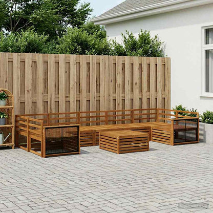 Outdoor Sofa Set 8 pcs Natural Solid Acacia Wood