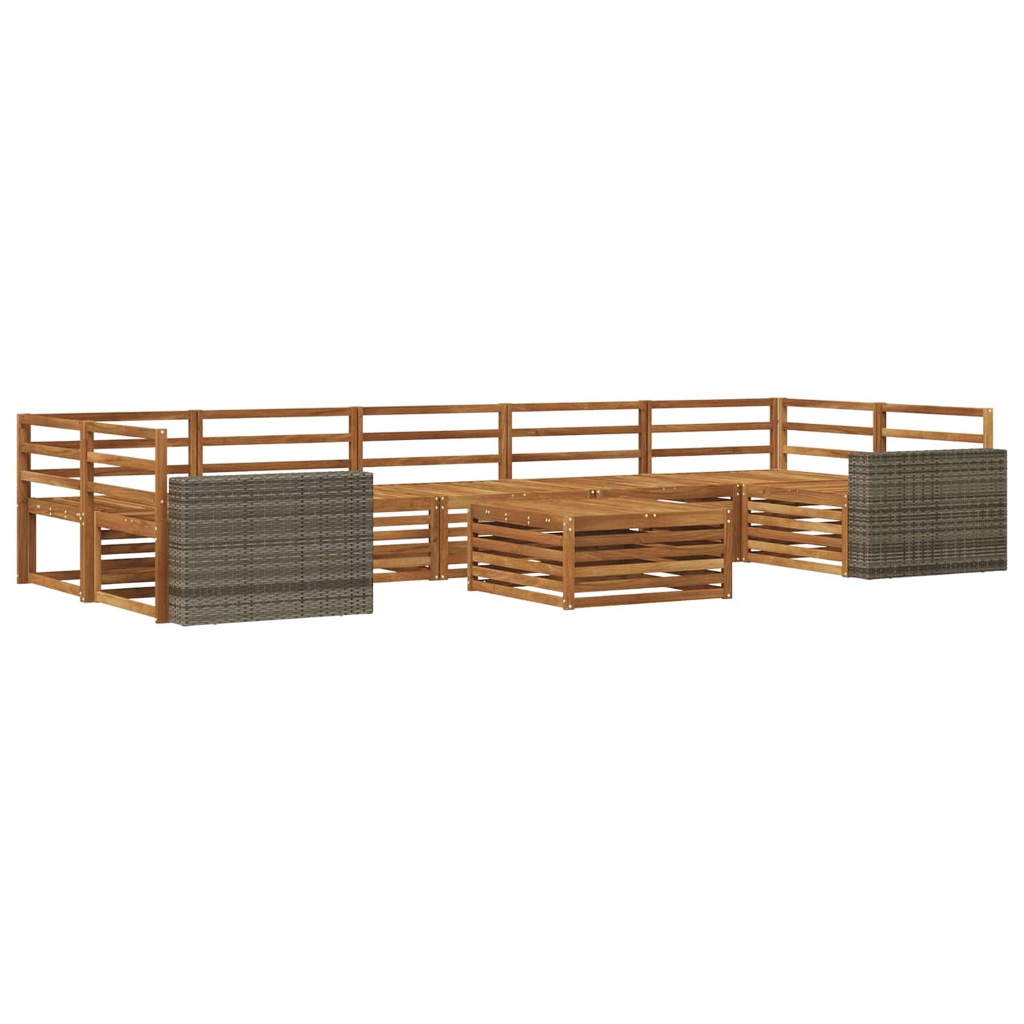 Outdoor Sofa Set 8 pcs Natural Solid Acacia Wood