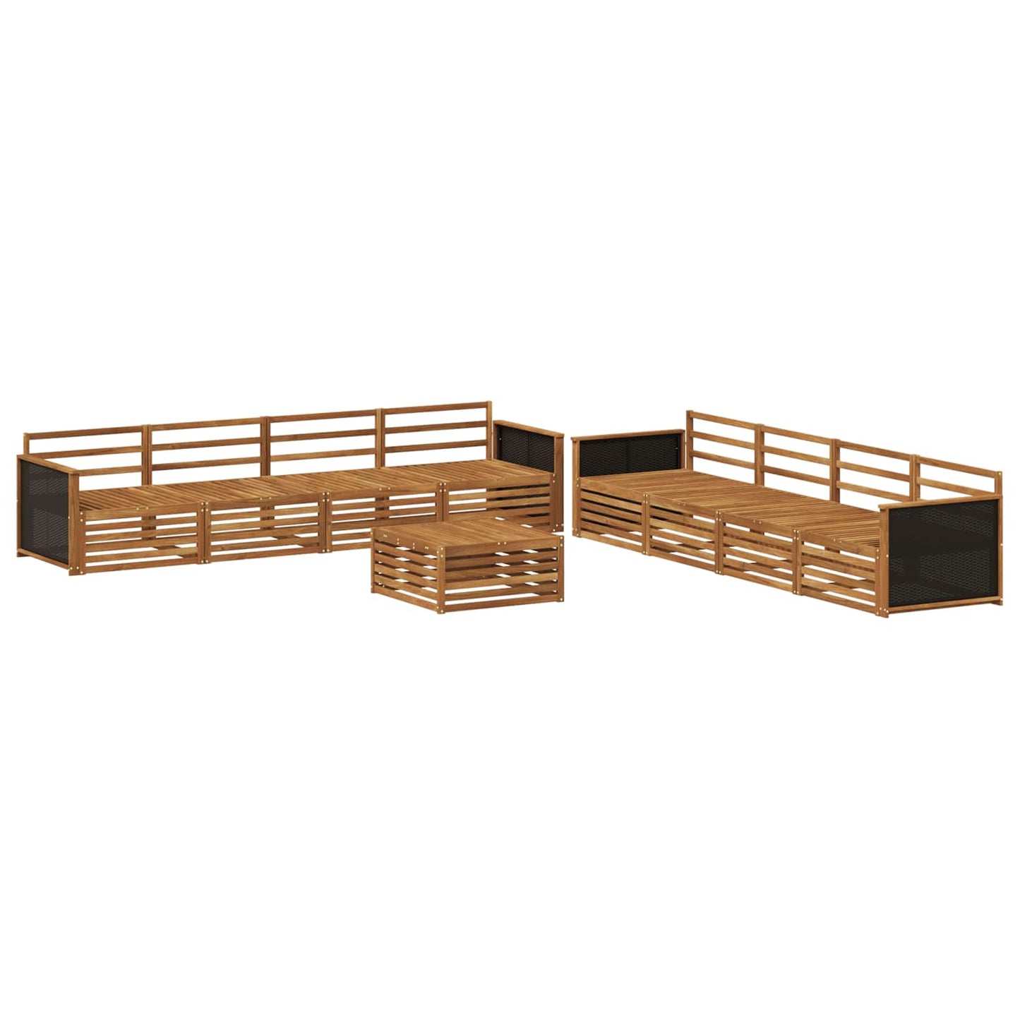 Outdoor Sofa Set 9 pcs Natural Solid Acacia wood