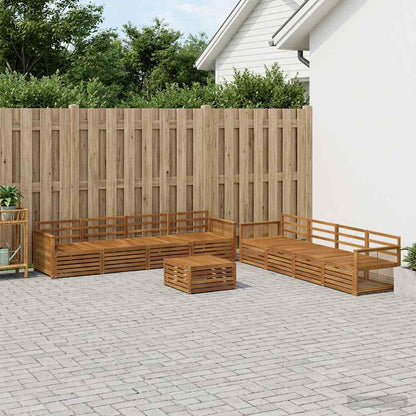 Outdoor Sofa Set 9 pcs Natural Solid Acacia Wood