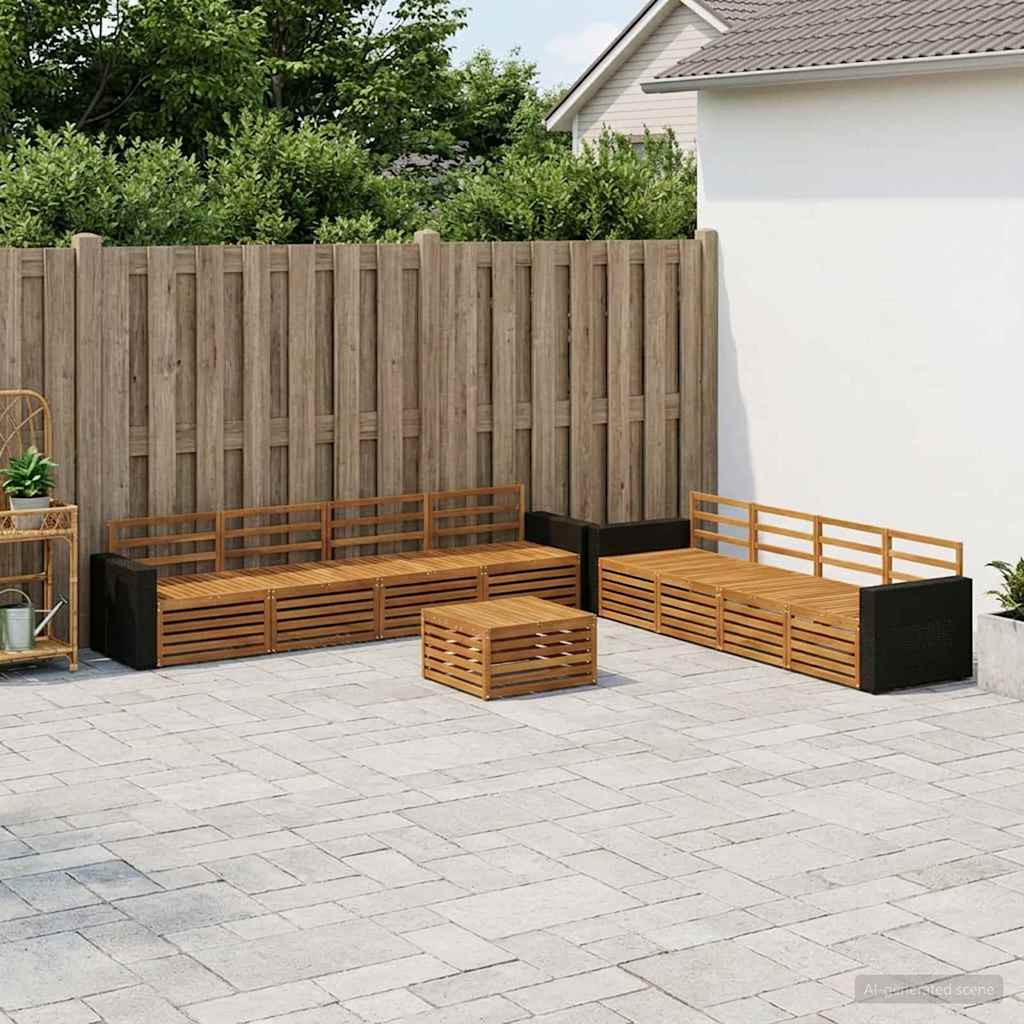 Outdoor Sofa Set 9 pcs Natural Solid Acacia wood