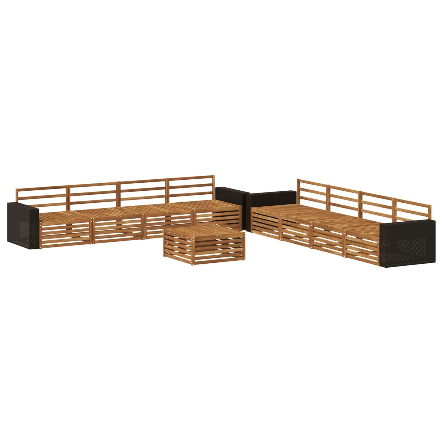 Outdoor Sofa Set 9 pcs Natural Solid Acacia wood
