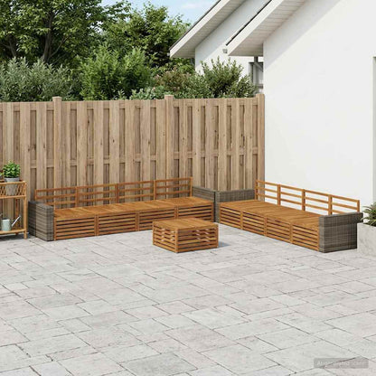 Outdoor Sofa Set 9 pcs Natural Solid Acacia wood