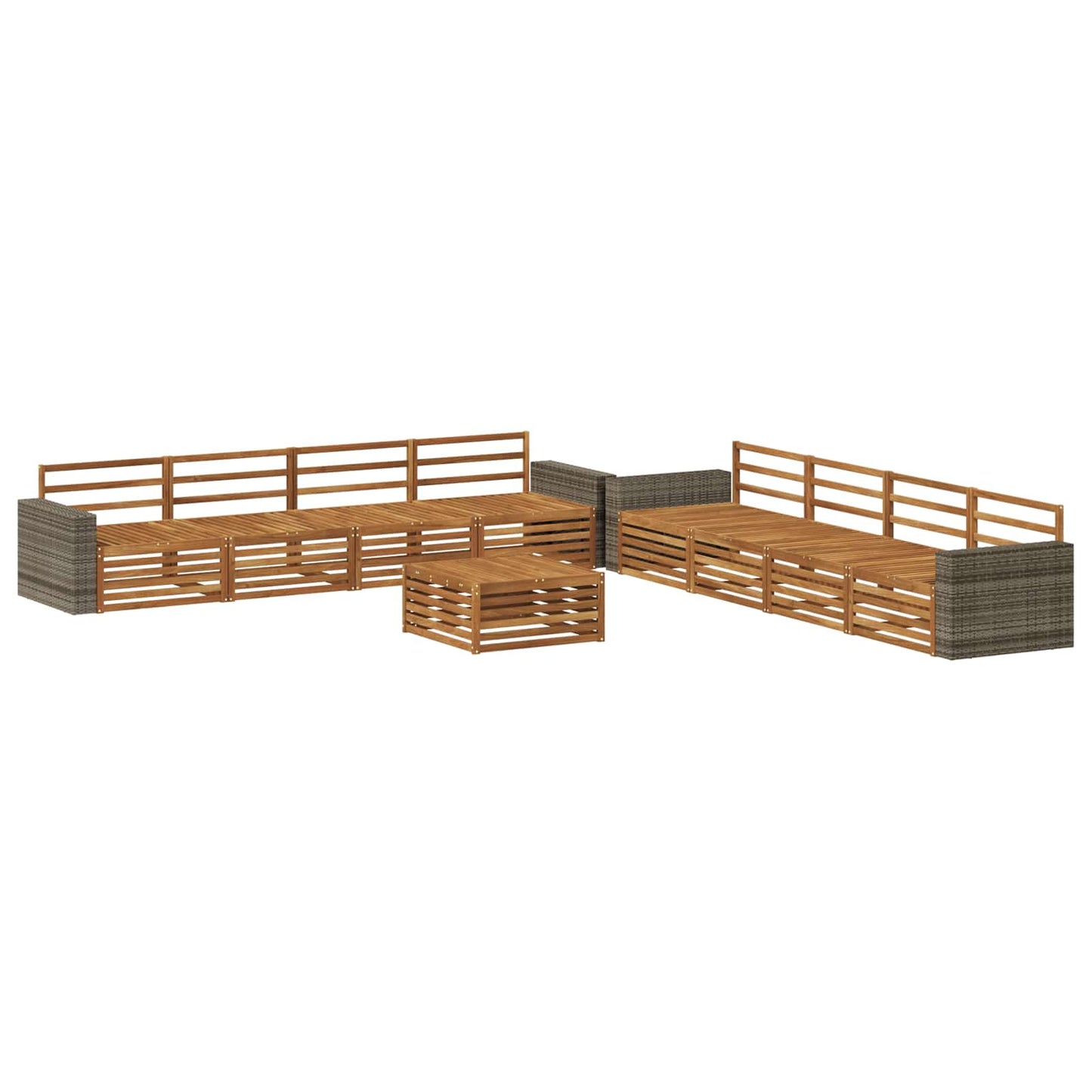 Outdoor Sofa Set 9 pcs Natural Solid Acacia wood