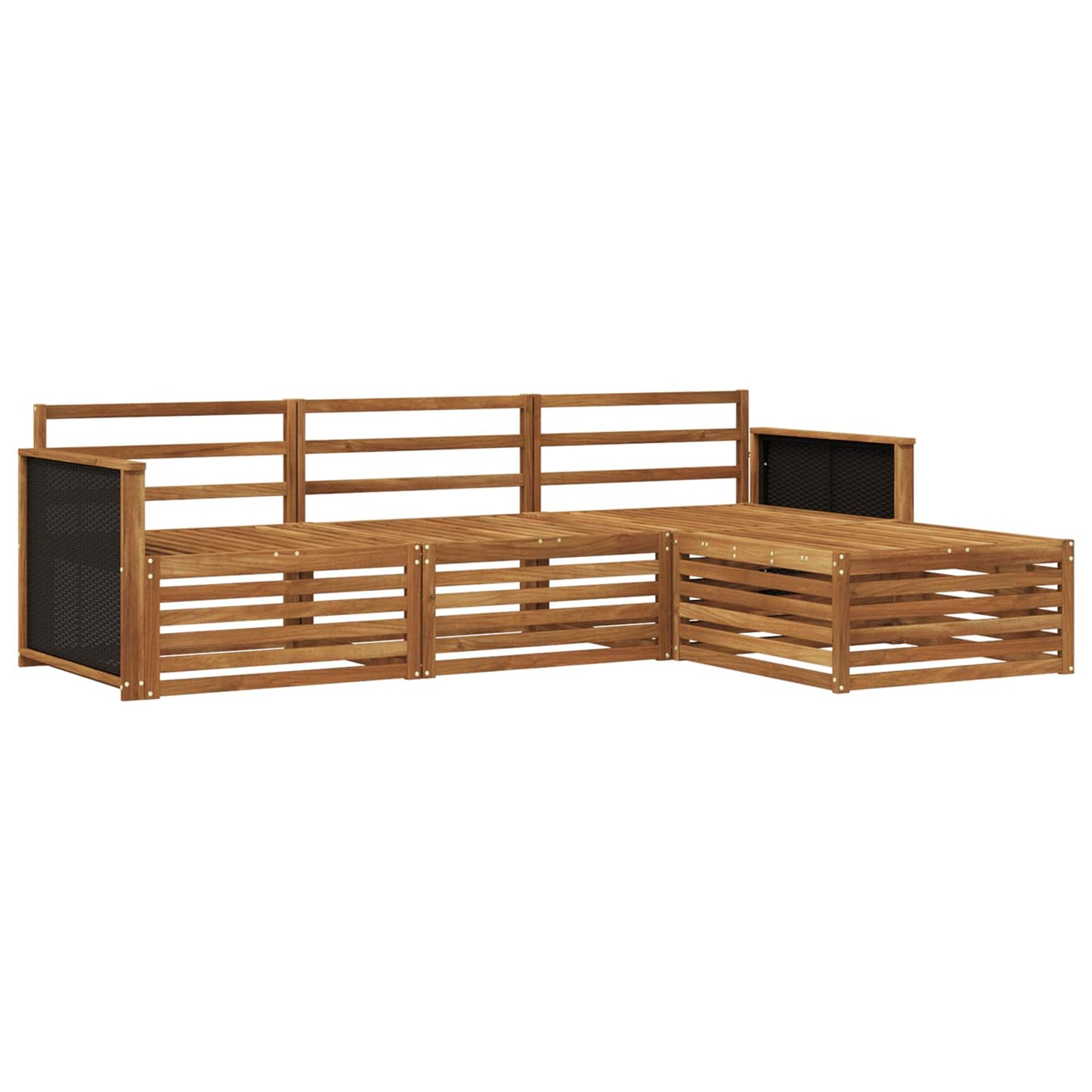 Outdoor Sofa Set 4 pcs Natural Solid Acacia Wood