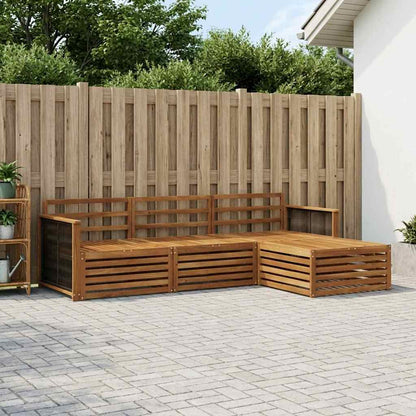 Outdoor Sofa Set 4 pcs Natural Solid Acacia Wood