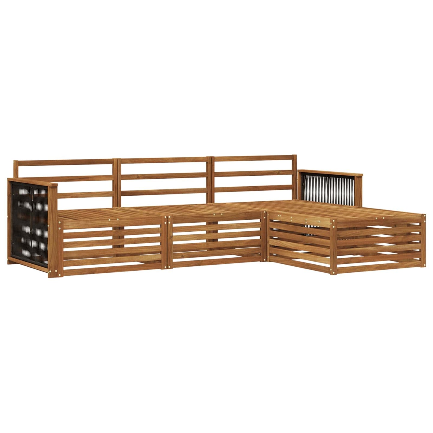 Outdoor Sofa Set 4 pcs Natural Solid Acacia Wood