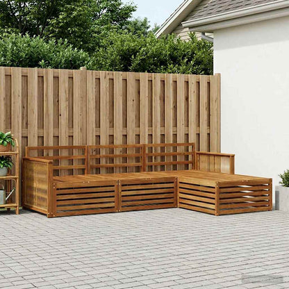 Outdoor Sofa Set Natural 249 x 162.5 x 73 cm Solid Acacia Wood