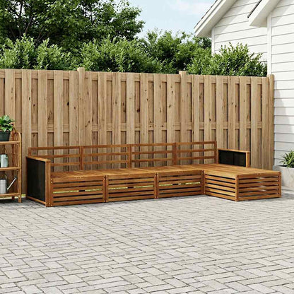 Outdoor Sofa Set 5 pcs Natural Solid Acacia Wood