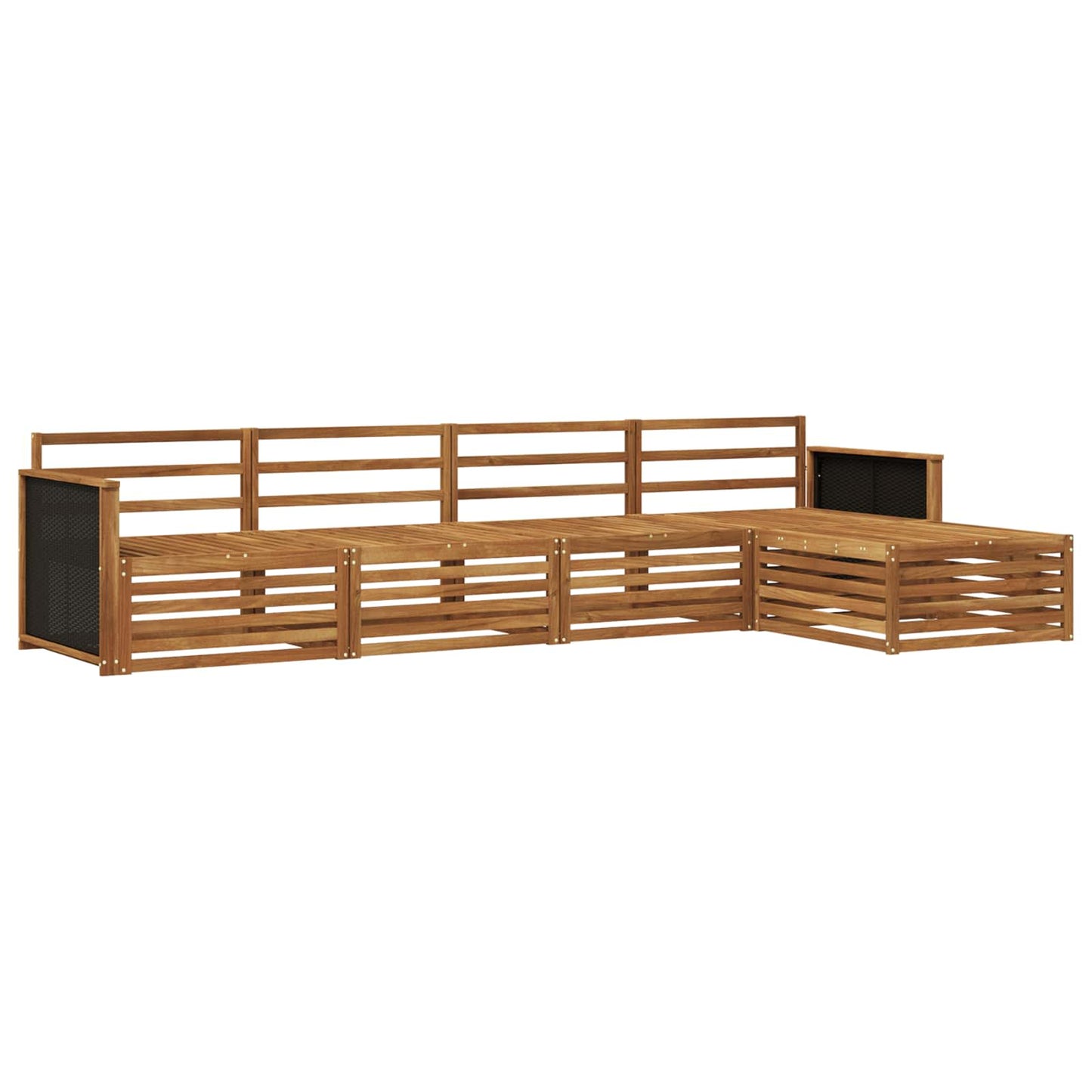 Outdoor Sofa Set 5 pcs Natural Solid Acacia Wood
