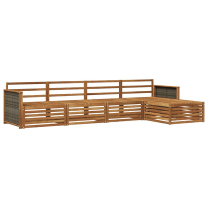 Outdoor Sofa Set 5 pcs Natural Solid Acacia Wood