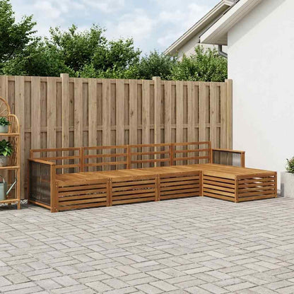 Outdoor Sofa Set 5 pcs Natural Solid Acacia Wood