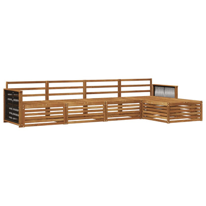 Outdoor Sofa Set 5 pcs Natural Solid Acacia Wood