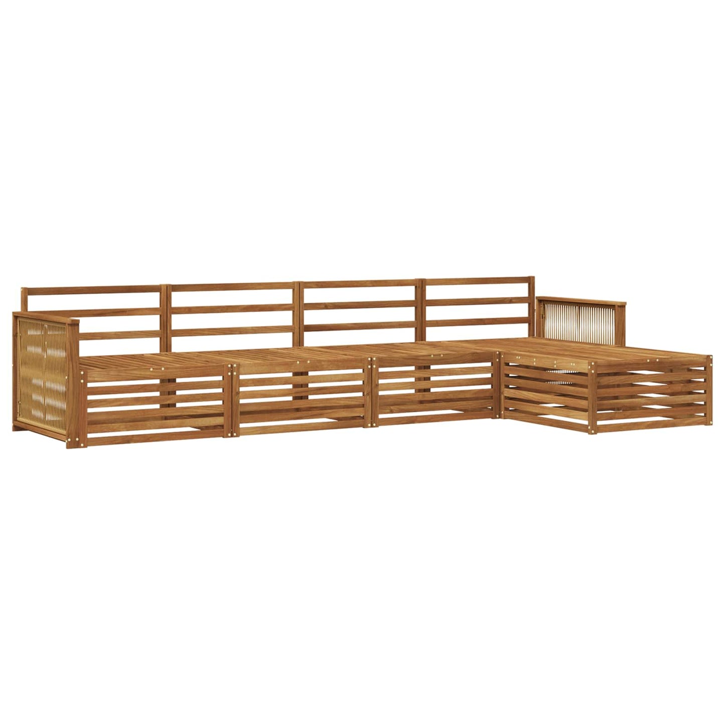 Outdoor Sofa Set 5 pcs Natural Solid Acacia Wood
