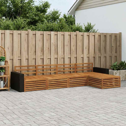Outdoor Sofa Set 5 pcs Natural Solid Acacia Wood