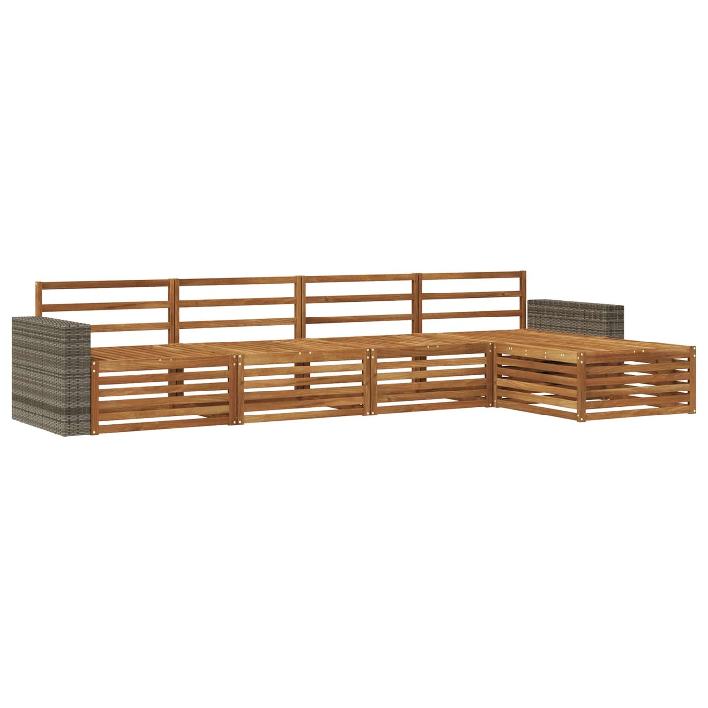 Outdoor Sofa Set 5 pcs Natural Solid Acacia Wood