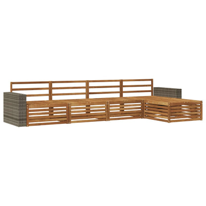 Outdoor Sofa Set 5 pcs Natural Solid Acacia Wood