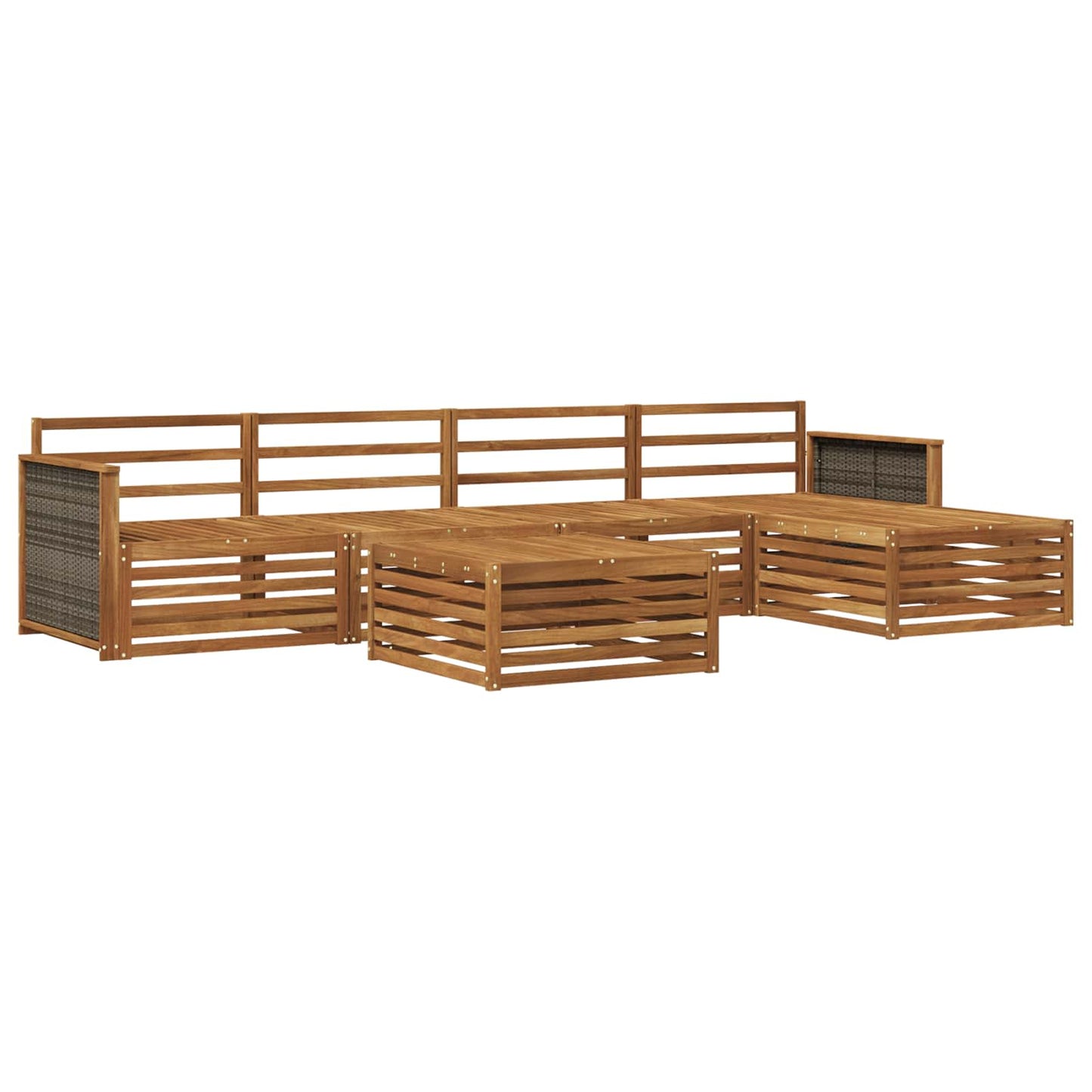 Outdoor Sofa Set 6 pcs Natural Solid Acacia Wood