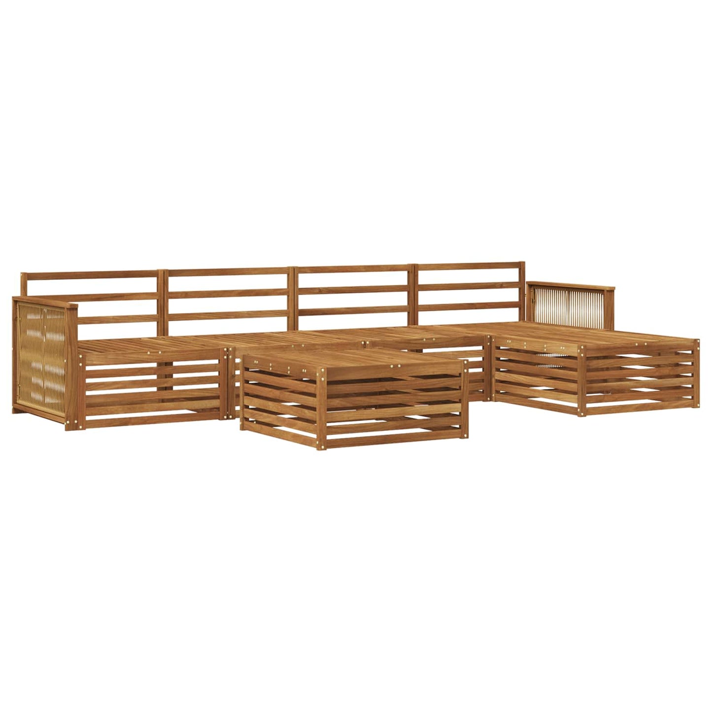 Outdoor Sofa Set 6 pcs Natural Solid Acacia Wood
