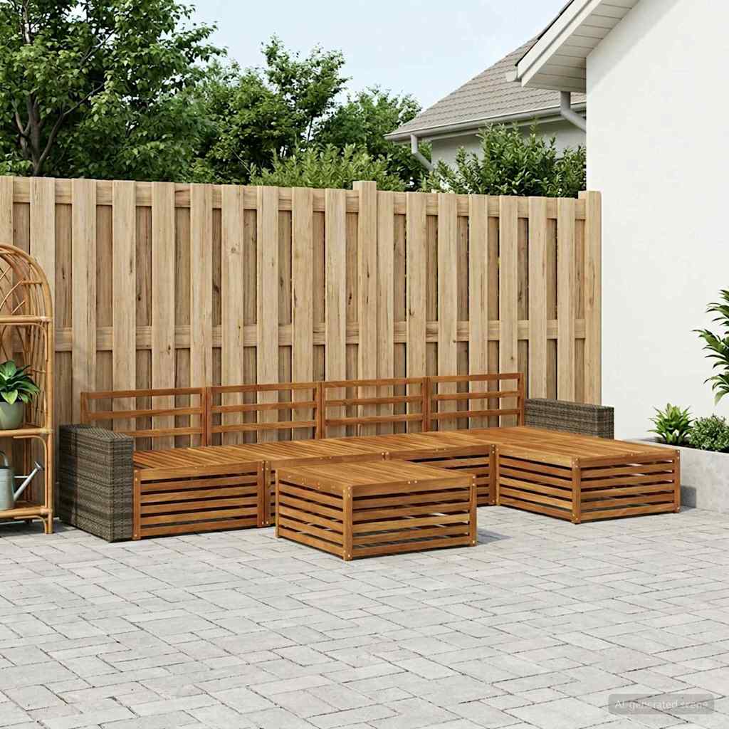Outdoor Sofa Set 6 pcs Natural 79 x 79 x 37 cm