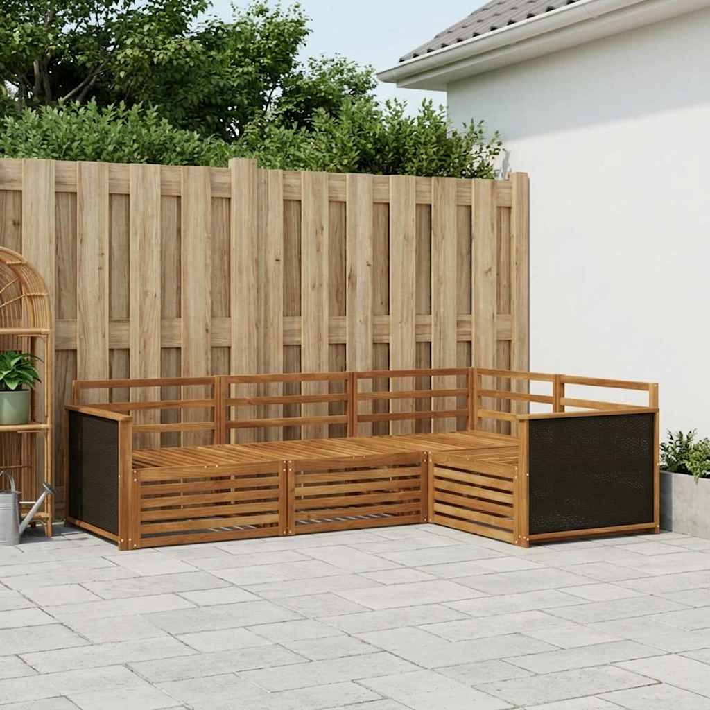 Outdoor Sofa Set 4 pcs Natural 247.5 x 168.5 x 73 cm