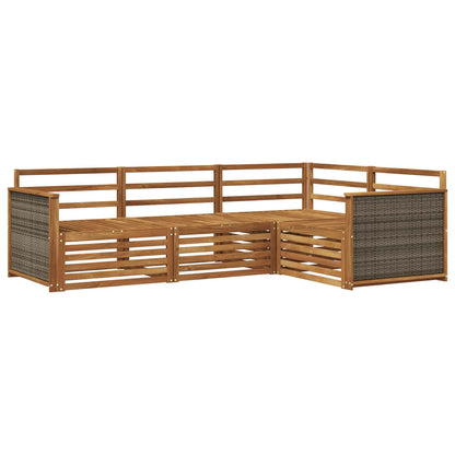 Outdoor Sofa Set 4 pcs Natural Solid Acacia Wood