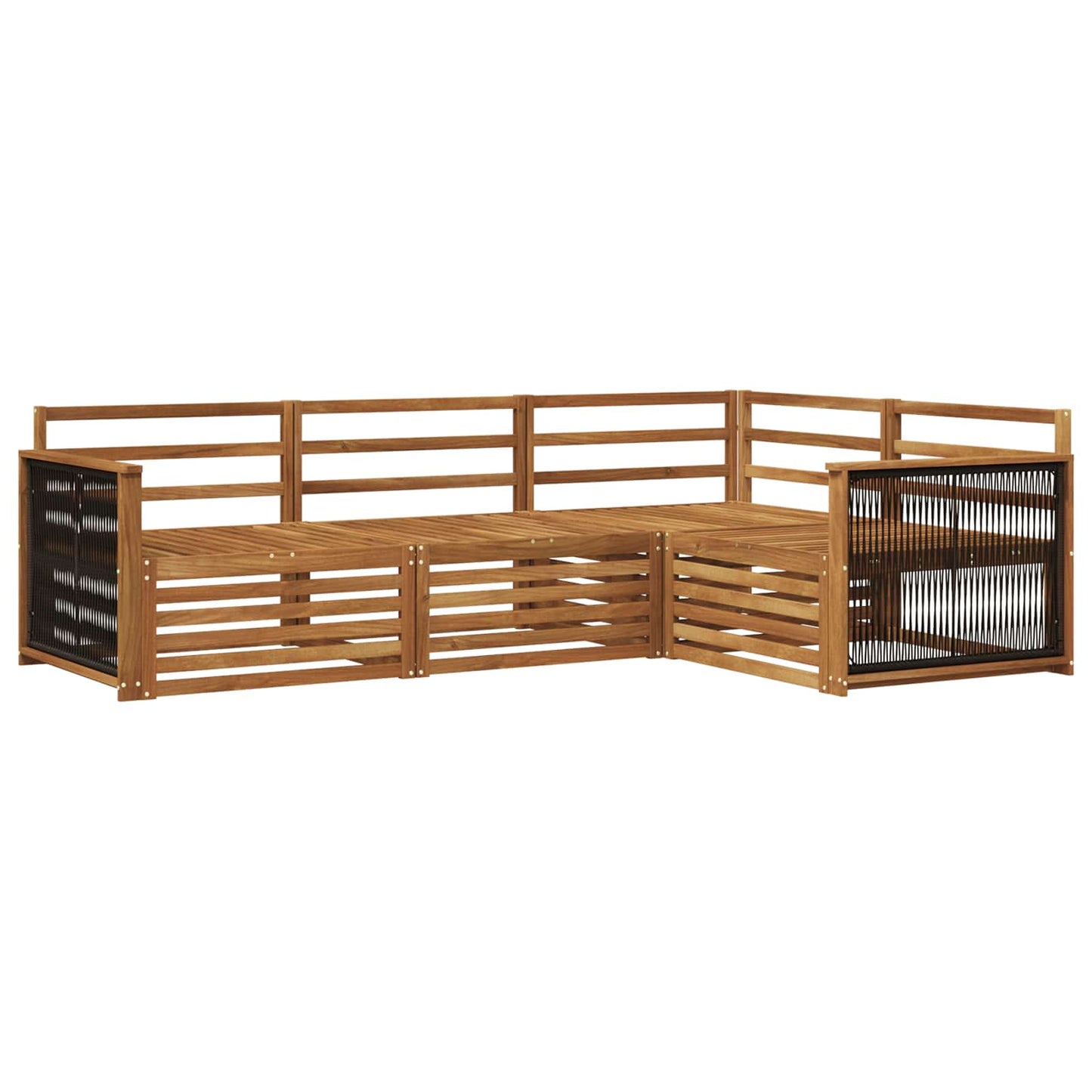 Outdoor Sofa Set 4 pcs Natural Solid Acacia Wood