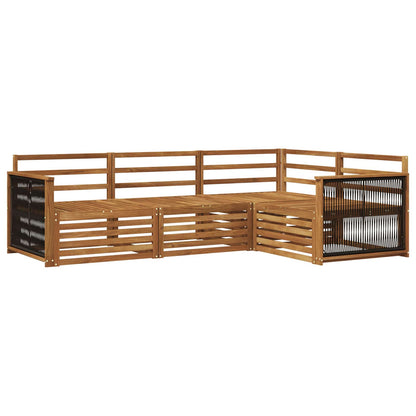 Outdoor Sofa Set 4 pcs Natural Solid Acacia Wood