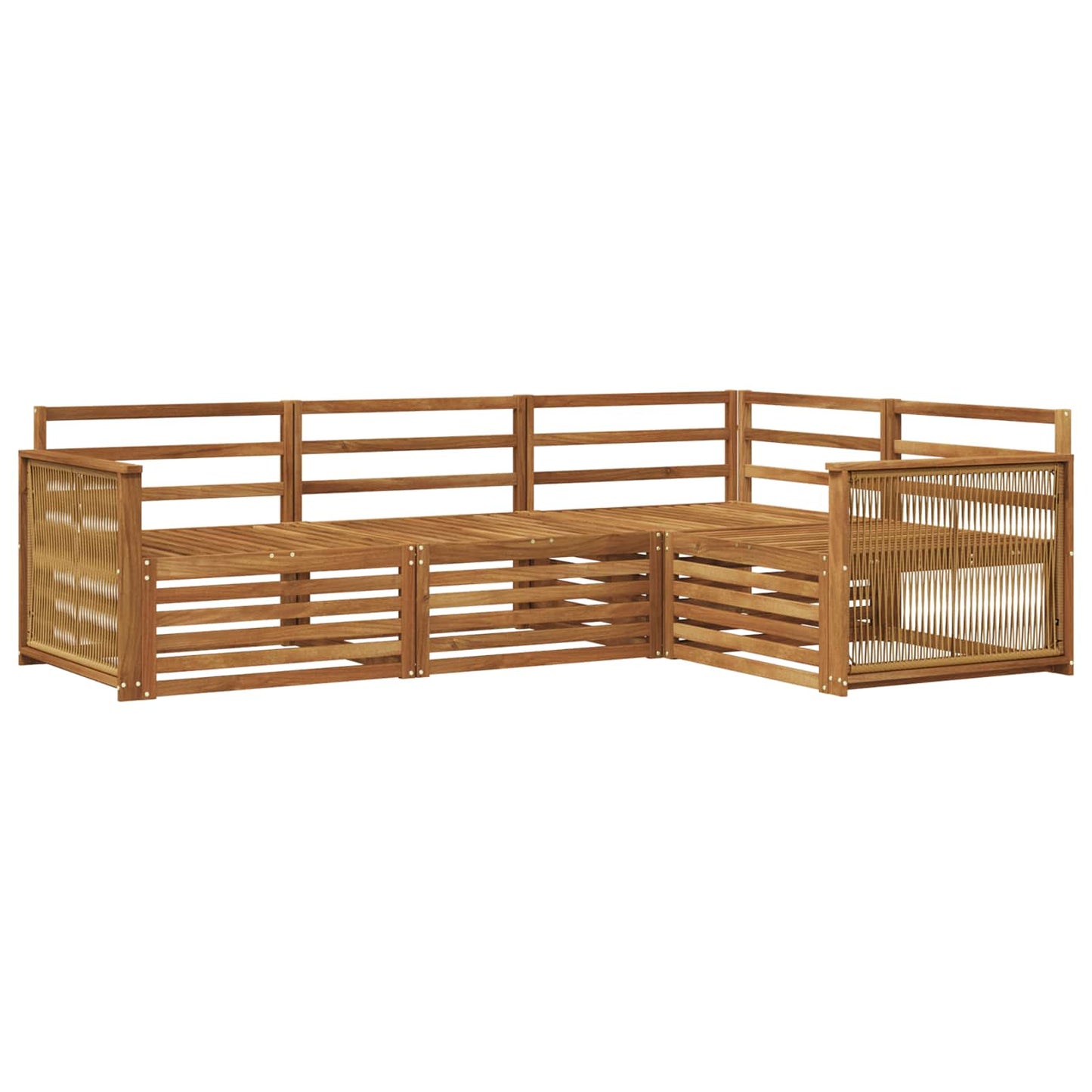 Outdoor Sofa Set 4 pcs Natural Solid Acacia Wood
