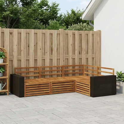 Outdoor Sofa Set 4 pcs Natural 255.5 x 176.5 x 73 cm