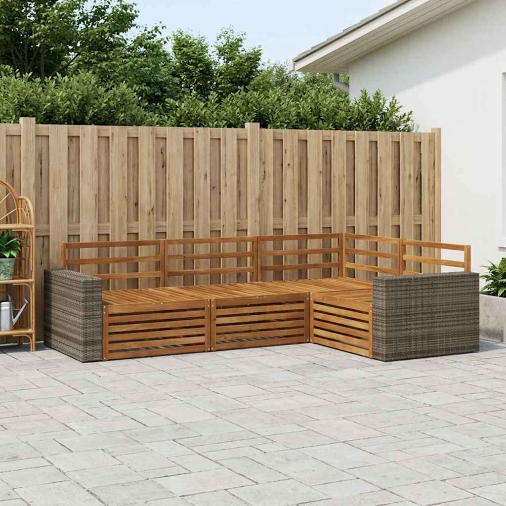 Outdoor Sofa Set 4 pcs Natural 255.5 x 176.5 x 73 cm
