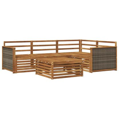 Outdoor Sofa Set 5 pcs Natural Solid Acacia Wood