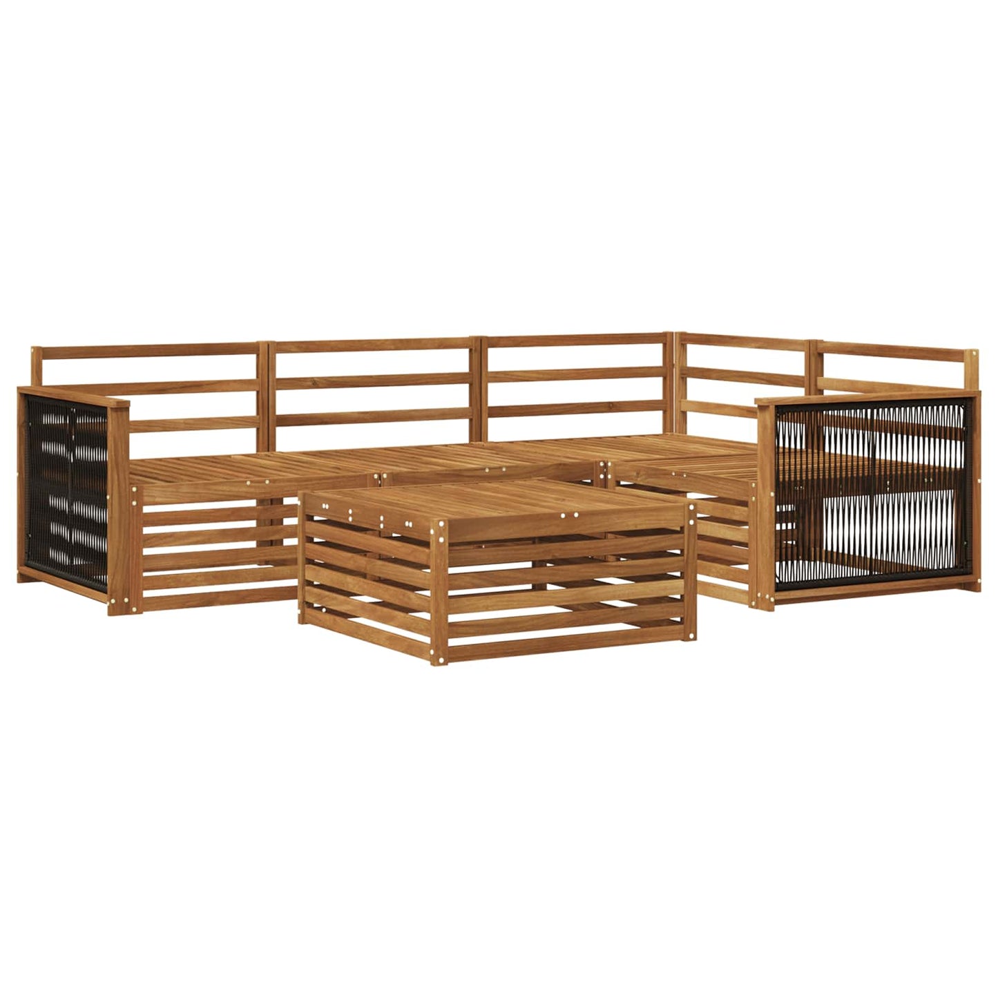 Outdoor Sofa Set 5 pcs Natural Solid Acacia Wood