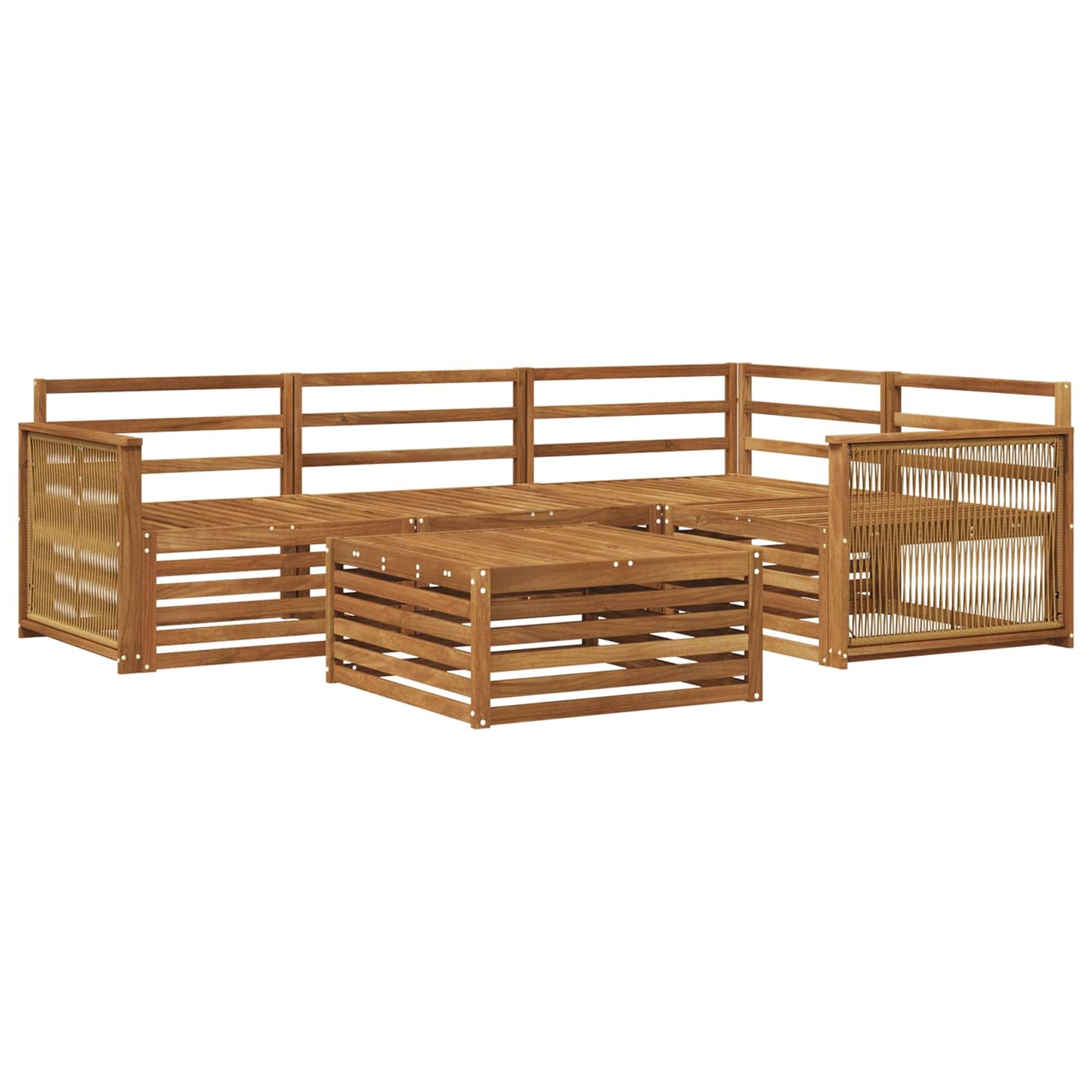 Outdoor Sofa Set 5 pcs Natural Solid Acacia Wood