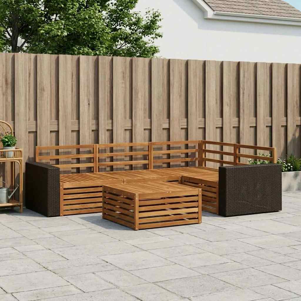 Outdoor Sofa Set 5 pcs Natural 79 x 79 x 37 cm
