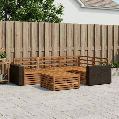 Outdoor Sofa Set 5 pcs Natural 79 x 79 x 37 cm