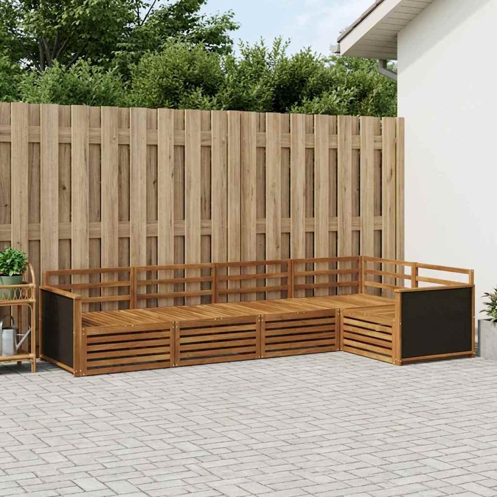 Outdoor Sofa Set 5 pcs Natural 323 x 164.5 x 73 cm