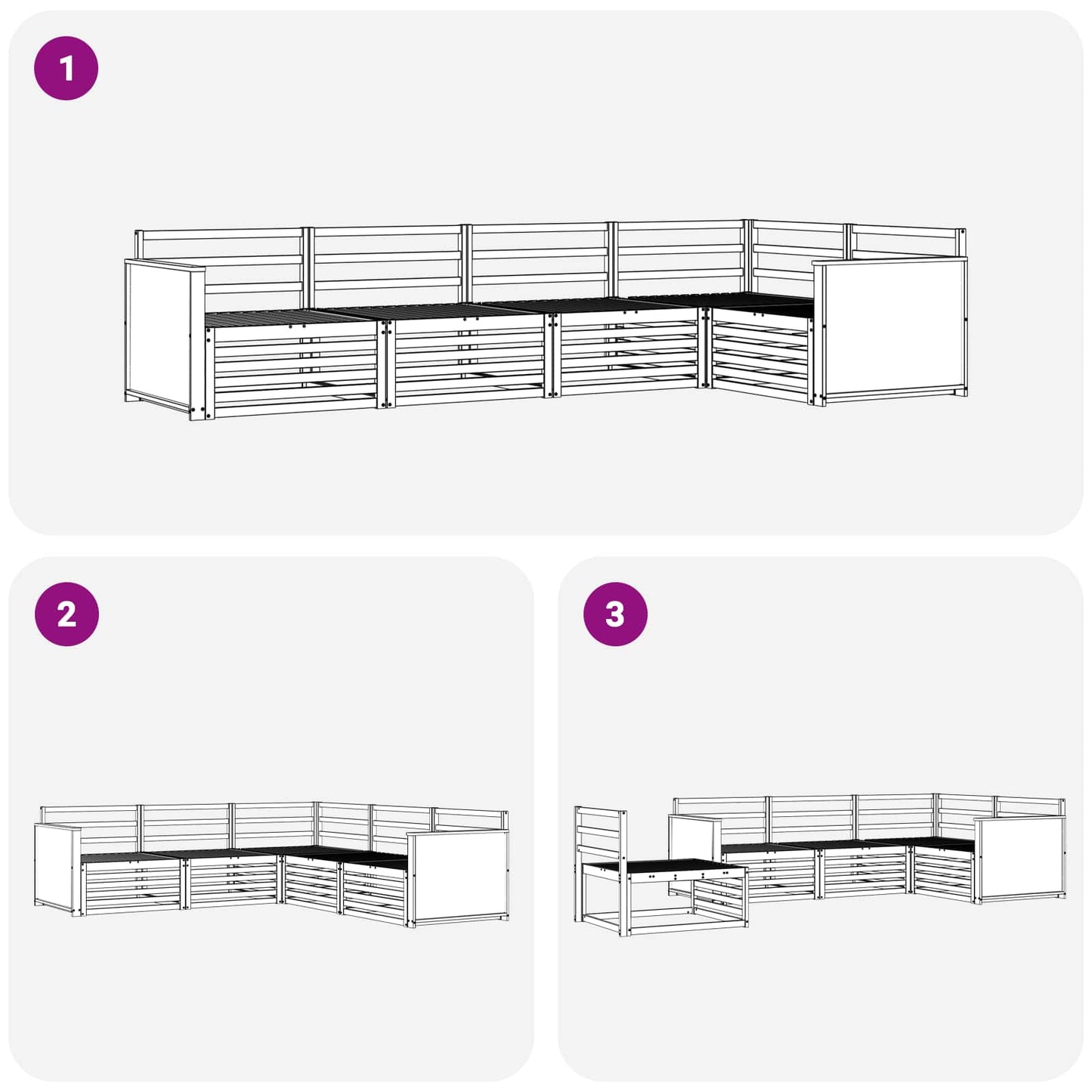 Outdoor Sofa Set 5 pcs Natural 323 x 164.5 x 73 cm