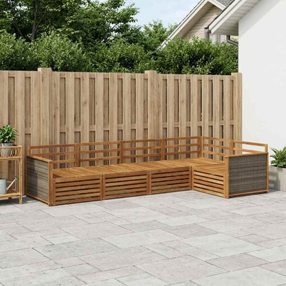 Outdoor Sofa Set 5 pcs Natural Solid Acacia Wood